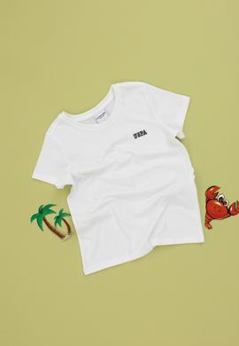 Erkek Çocuk Beyaz Bisiklet Yaka Tişört - 50298086011