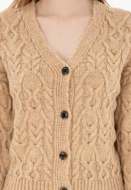 Kadın Kum Melanj Triko Hırka - 50293020028