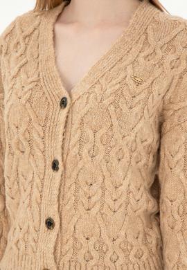 Kadın Kum Melanj Triko Hırka - 50293020028