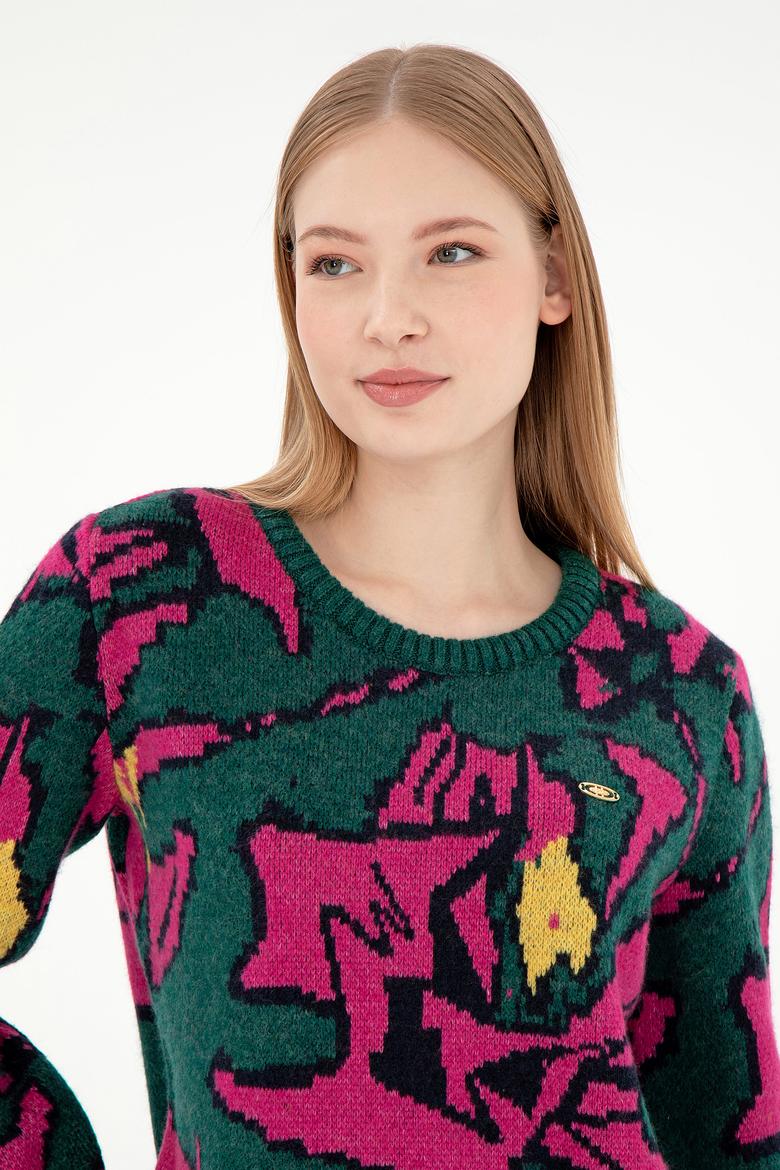 Kadın Koyu Yeşil Kazak - 50293016005