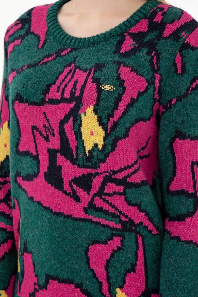 Kadın Koyu Yeşil Kazak - 50293016005