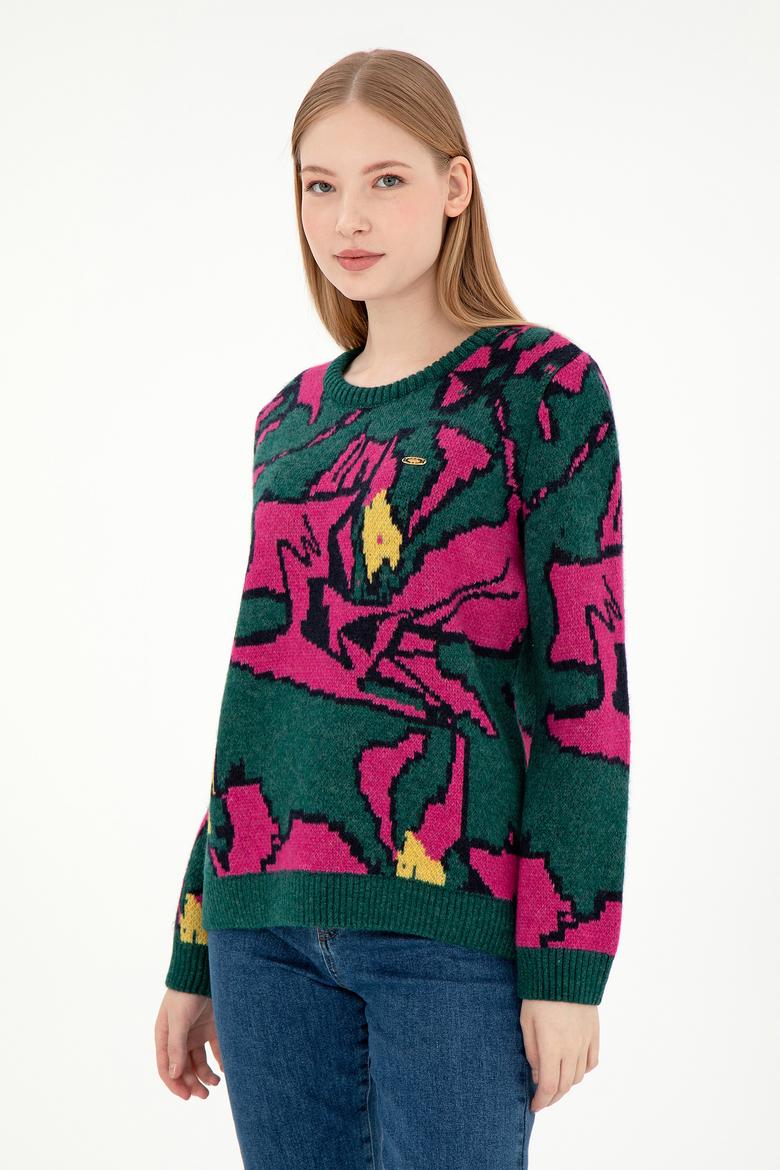 Kadın Koyu Yeşil Kazak - 50293016005