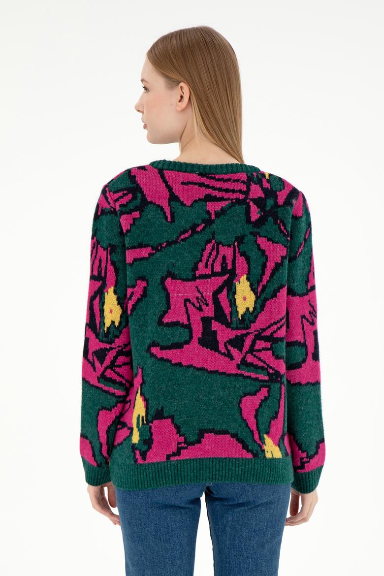 Kadın Koyu Yeşil Kazak - 50293016005