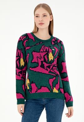 Kadın Koyu Yeşil Kazak - 50293016005