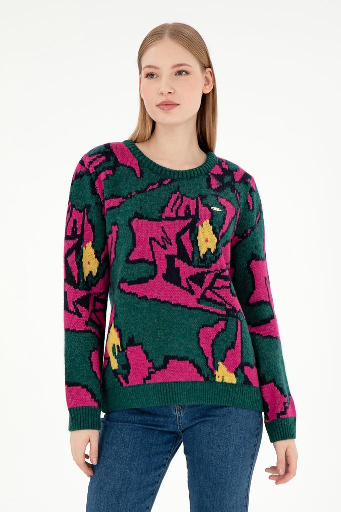 Kadın Koyu Yeşil Kazak