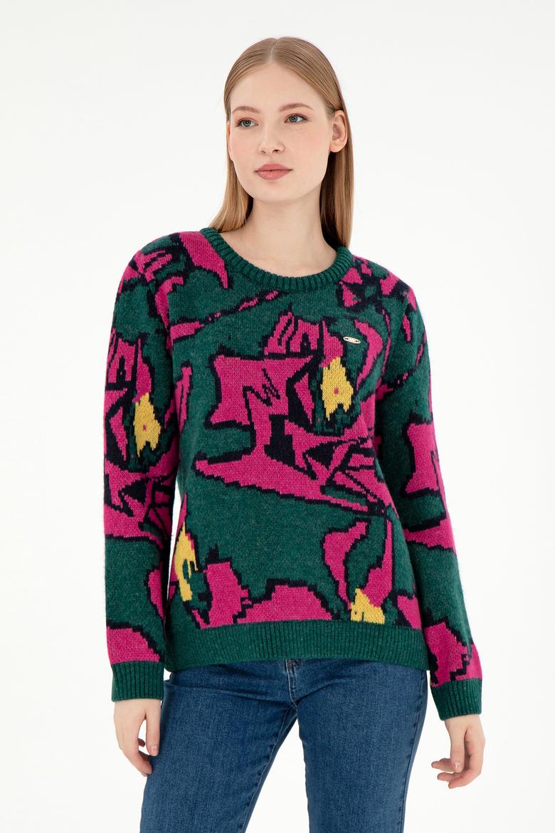 Kadın Koyu Yeşil Kazak