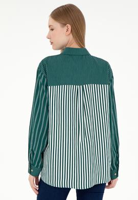 Kadın Koyu Yeşil Uzun Kollu Gömlek - 50291076011