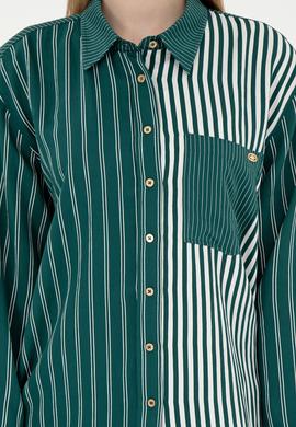 Kadın Koyu Yeşil Uzun Kollu Gömlek - 50291076011