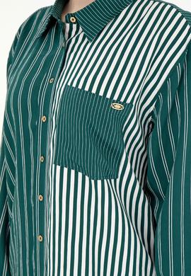 Kadın Koyu Yeşil Uzun Kollu Gömlek - 50291076011