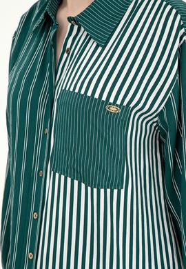 Kadın Koyu Yeşil Uzun Kollu Gömlek - 50297004003