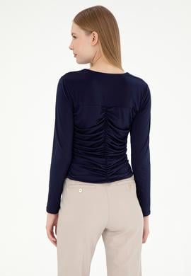 Kadın Lacivert Bisiklet Yaka Sweatshırt - 50291561065