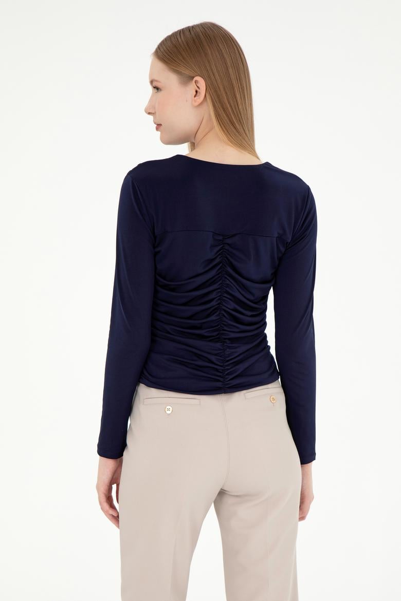 Kadın Lacivert Bisiklet Yaka Sweatshırt - 50291561065