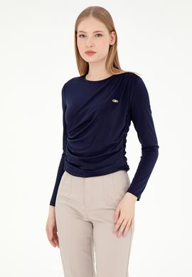 Kadın Lacivert Bisiklet Yaka Sweatshırt - 50291561065