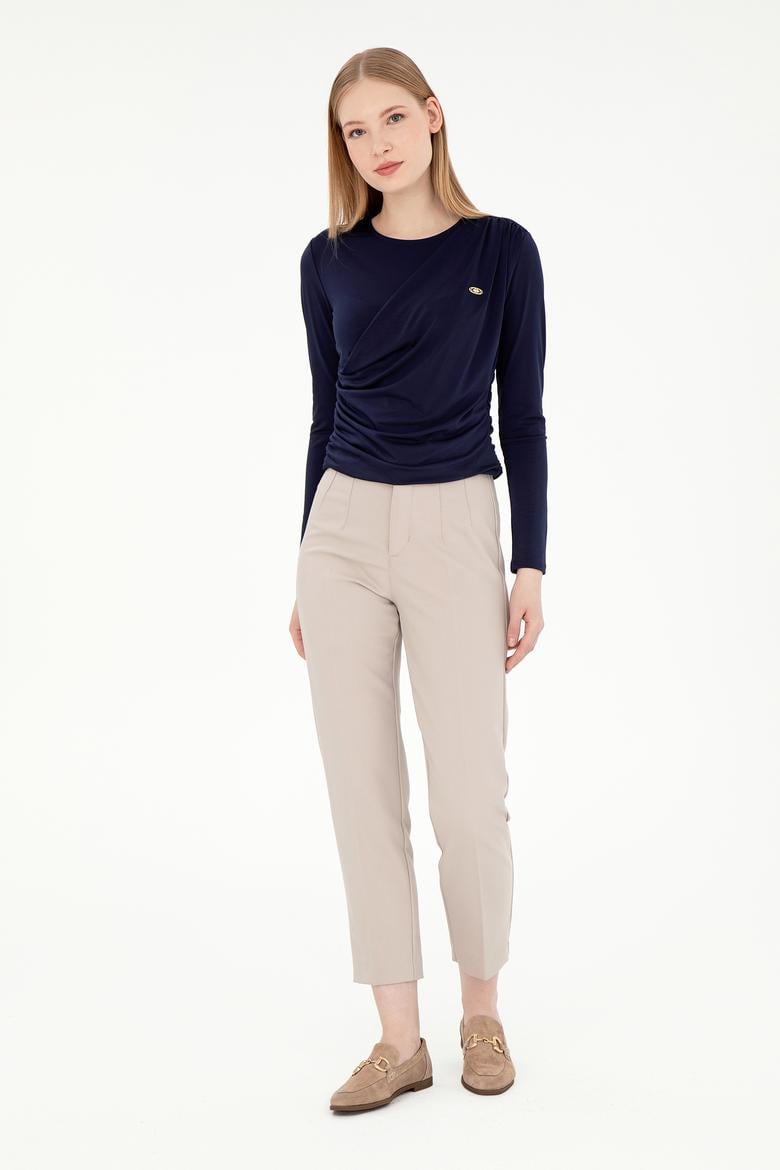 Kadın Lacivert Bisiklet Yaka Sweatshırt - 50291561065