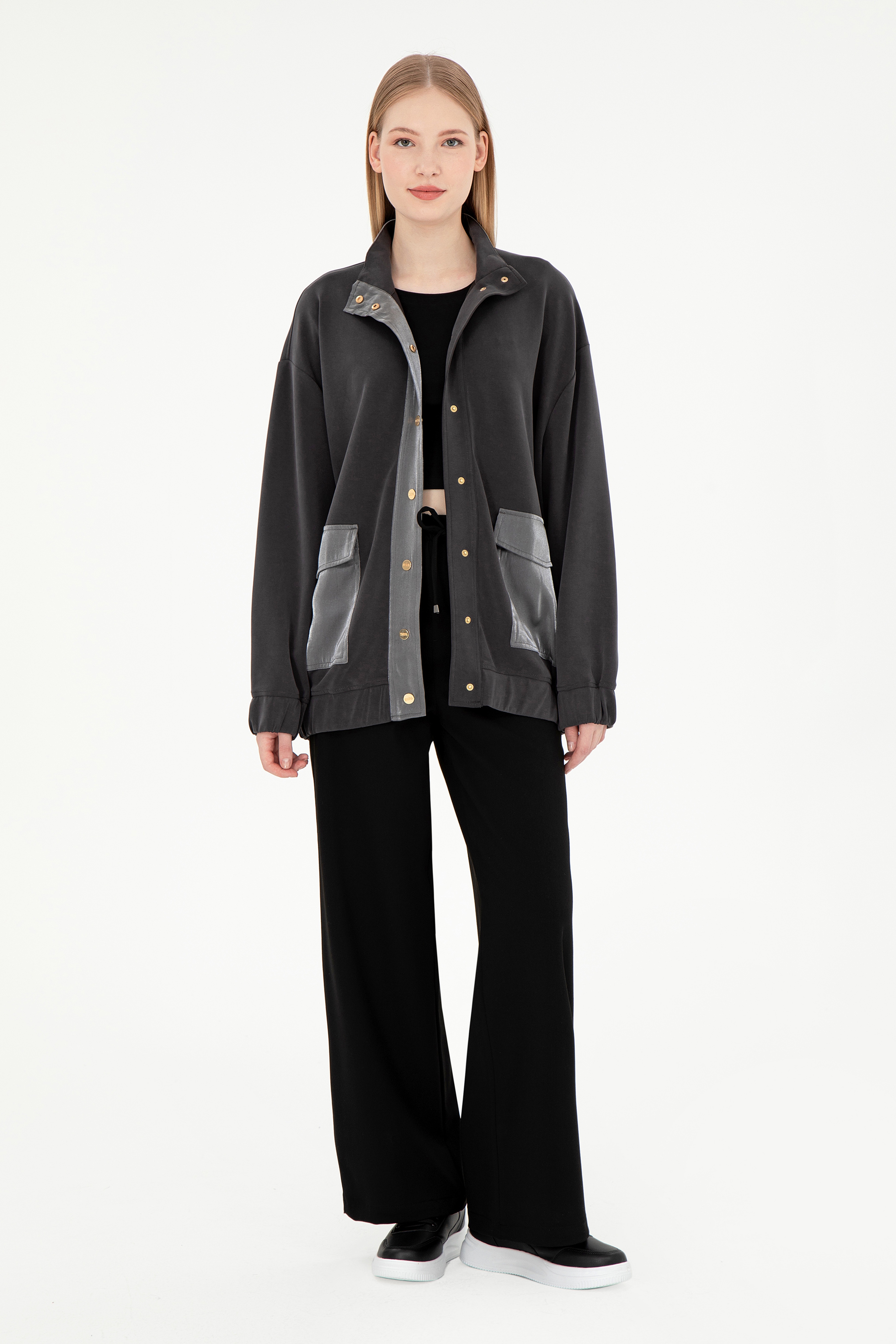 Kadın Antrasit Sweatshirt - Image 4