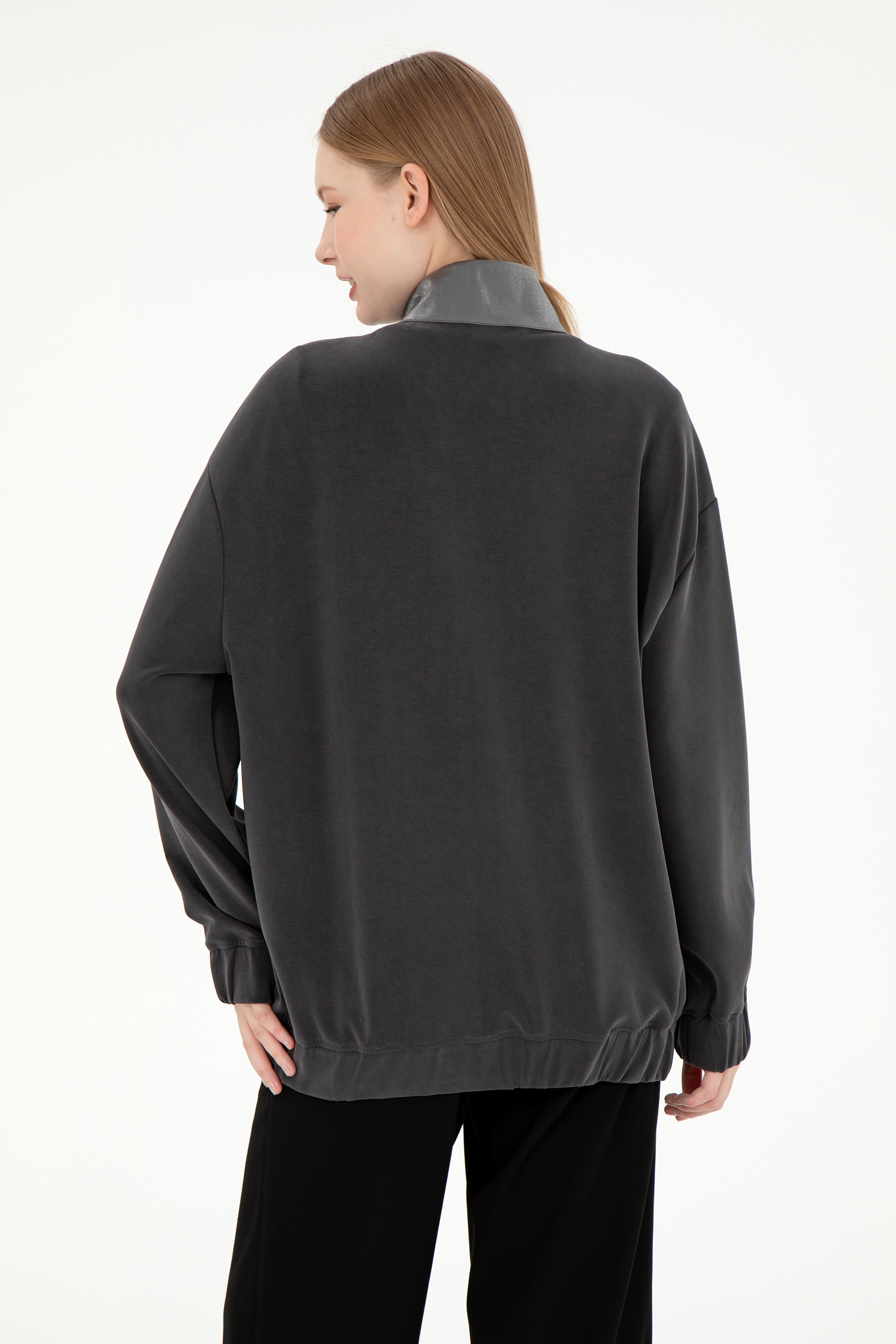 Kadın Antrasit Sweatshirt - Image 5