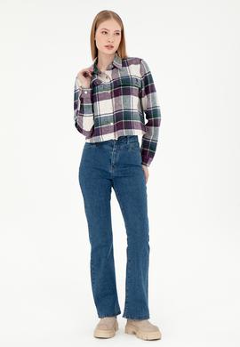 Kadın Mavi Slim Flare Fit Jean Pantolon - 50295426005