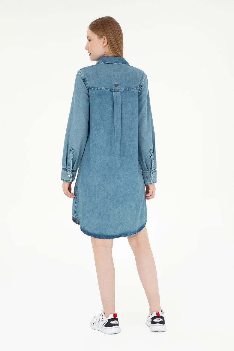 Kadın Mavi Mini Boy Jean Elbise - 50289334001