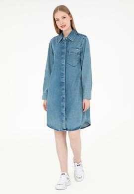 Kadın Mavi Mini Boy Jean Elbise - 50289334001