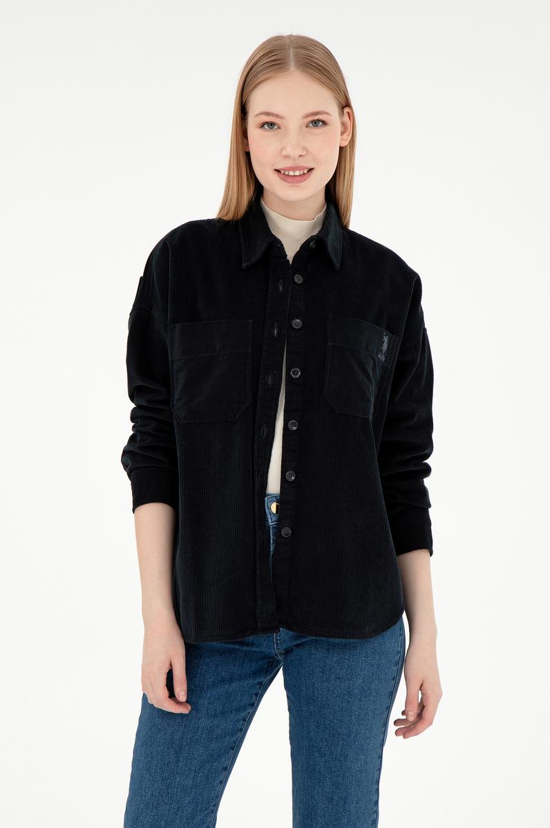 Kadın Siyah Uzun Kollu Gömlek