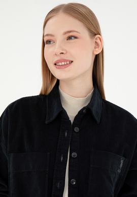 Kadın Siyah Uzun Kollu Gömlek - 50290001039