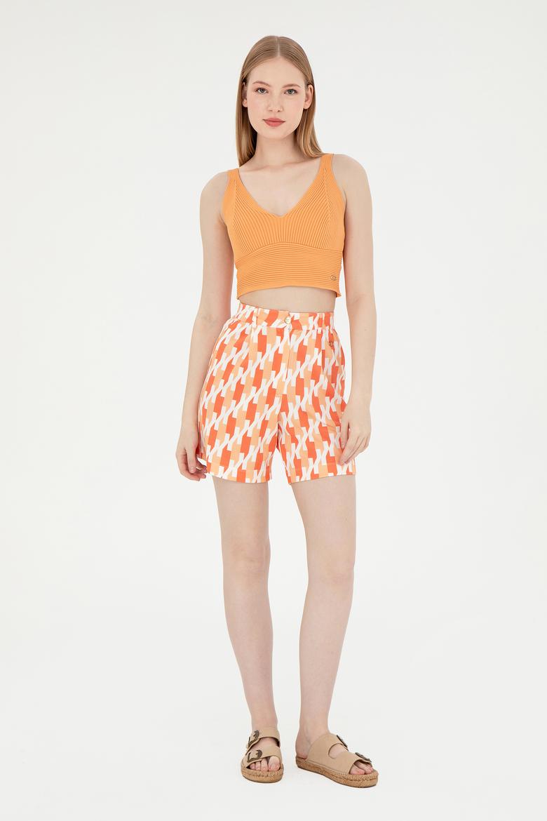 Kadın Pudra Örme Şort