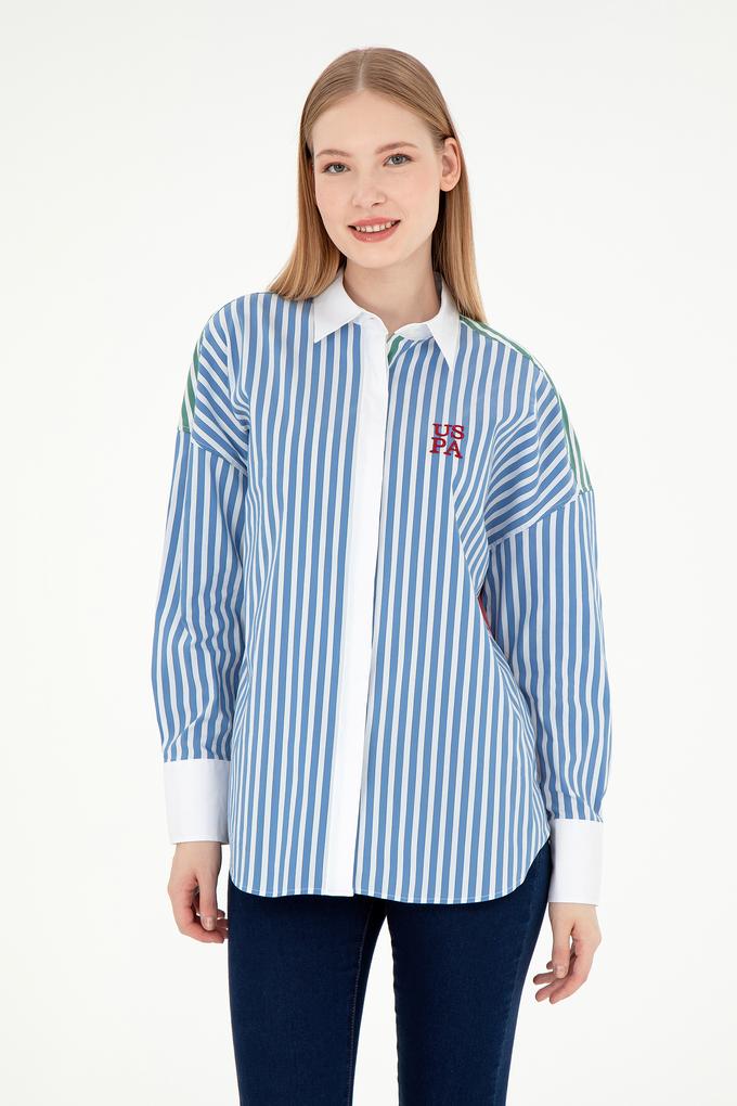 Kadın Saks Uzun Kollu Gömlek