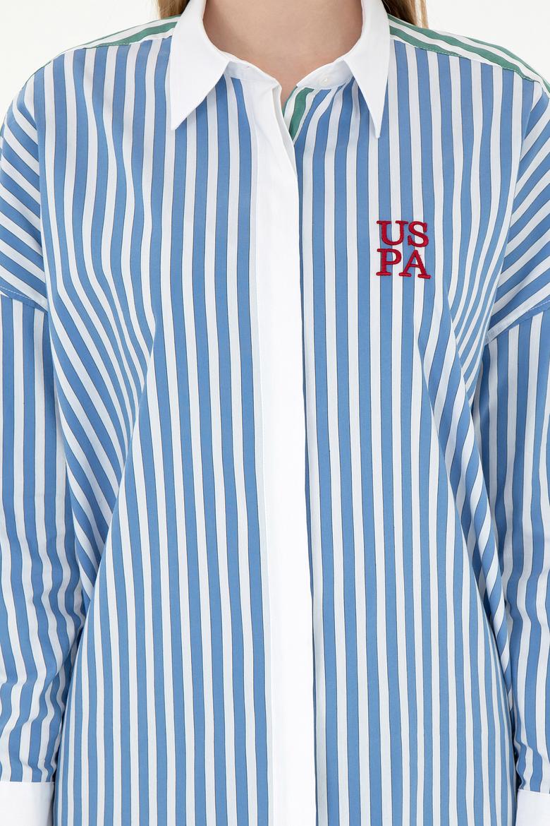 Kadın Saks Uzun Kollu Gömlek - 50291073005