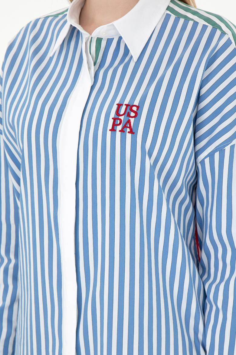 Kadın Saks Uzun Kollu Gömlek - 50291073005