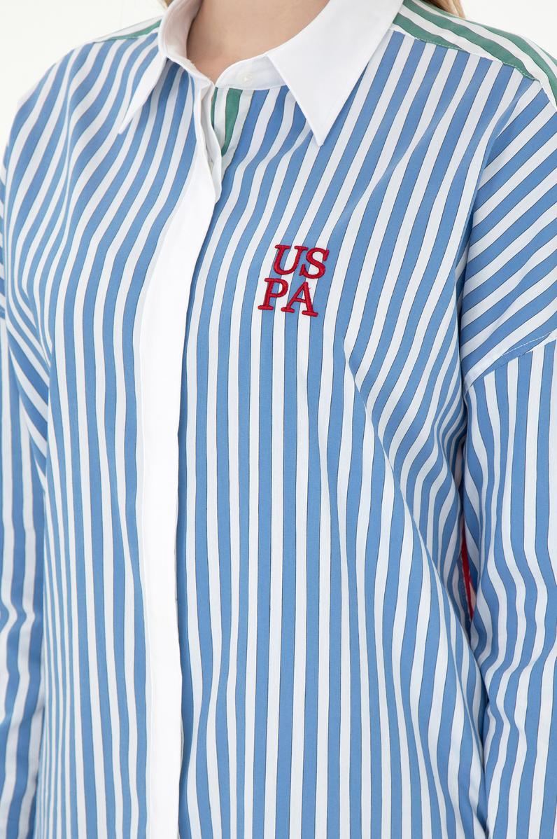 Kadın Saks Uzun Kollu Gömlek