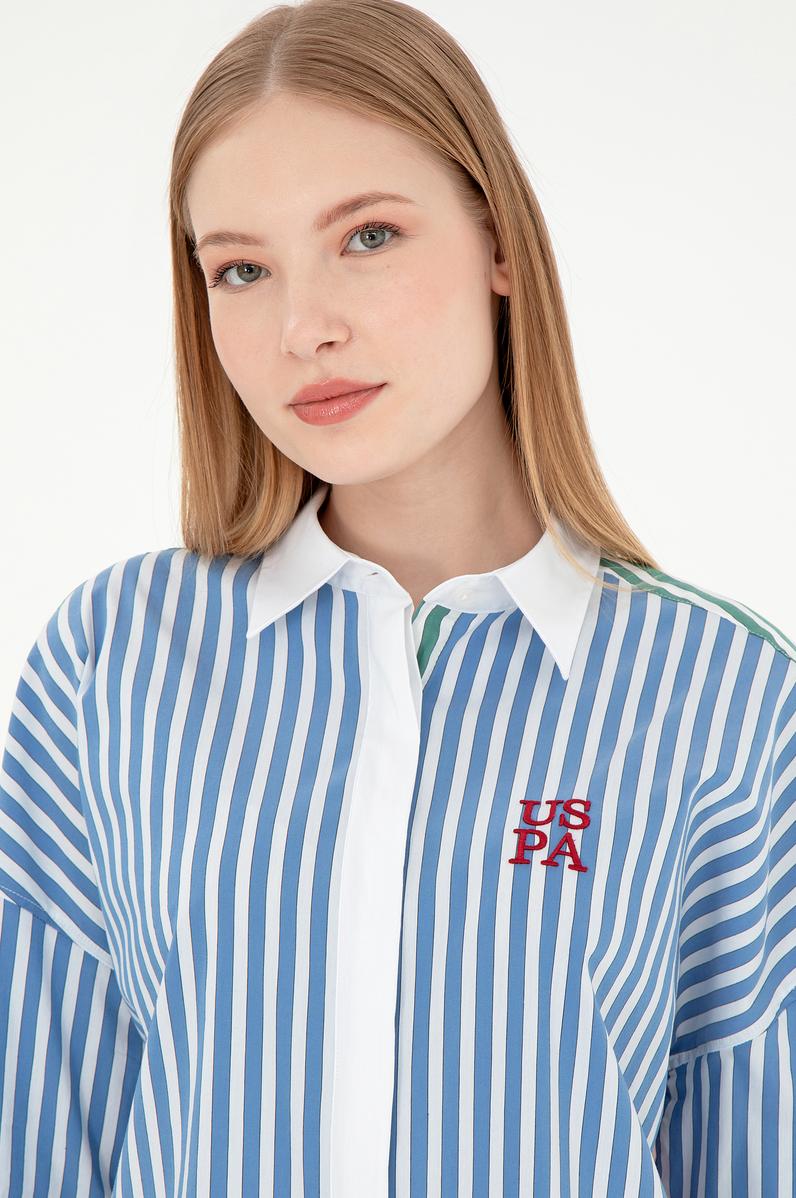 Kadın Saks Uzun Kollu Gömlek