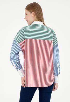 Kadın Saks Uzun Kollu Gömlek - 50291073005