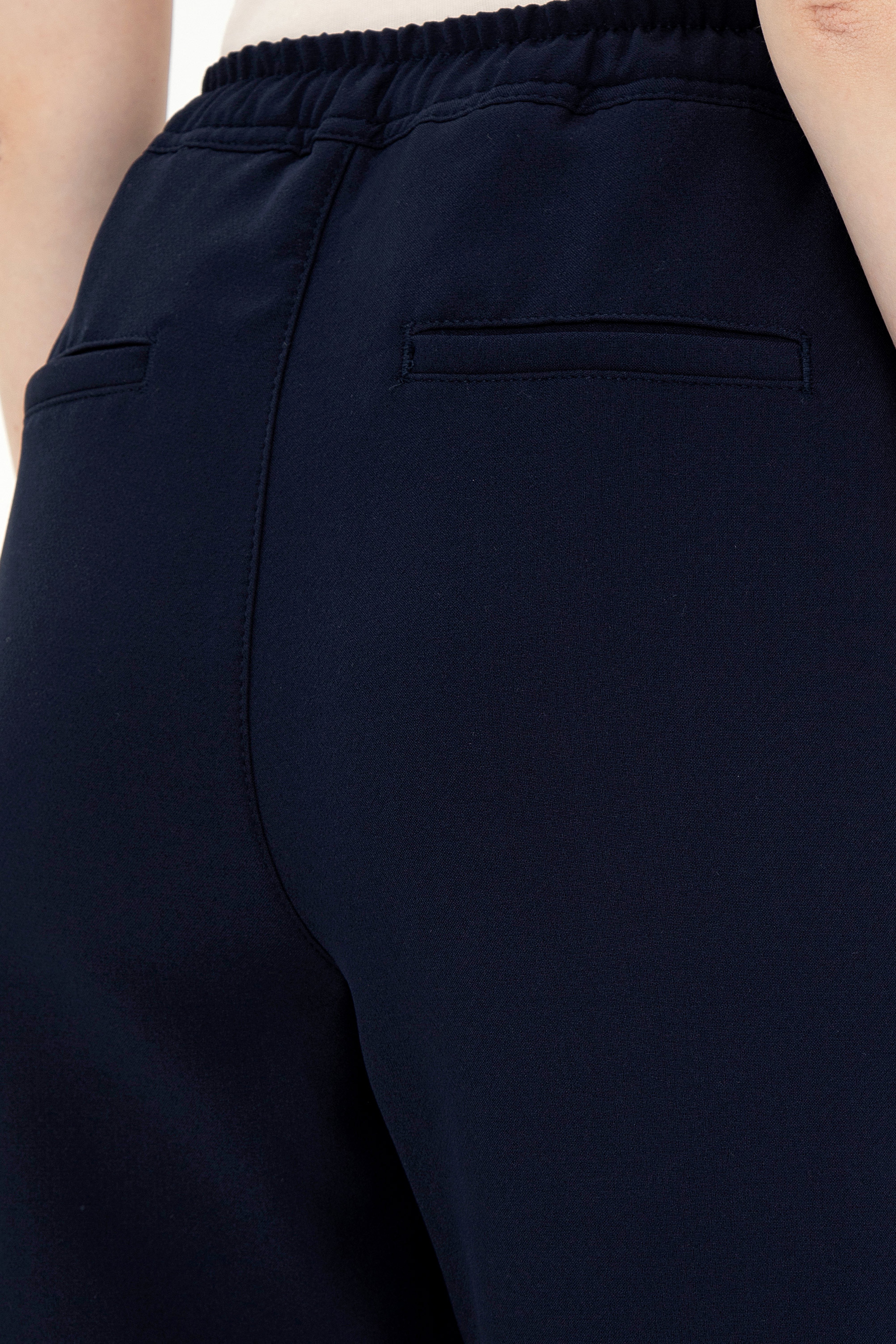 Kadın Lacivert Harem Fit Kanvas Pantolon - Image 6
