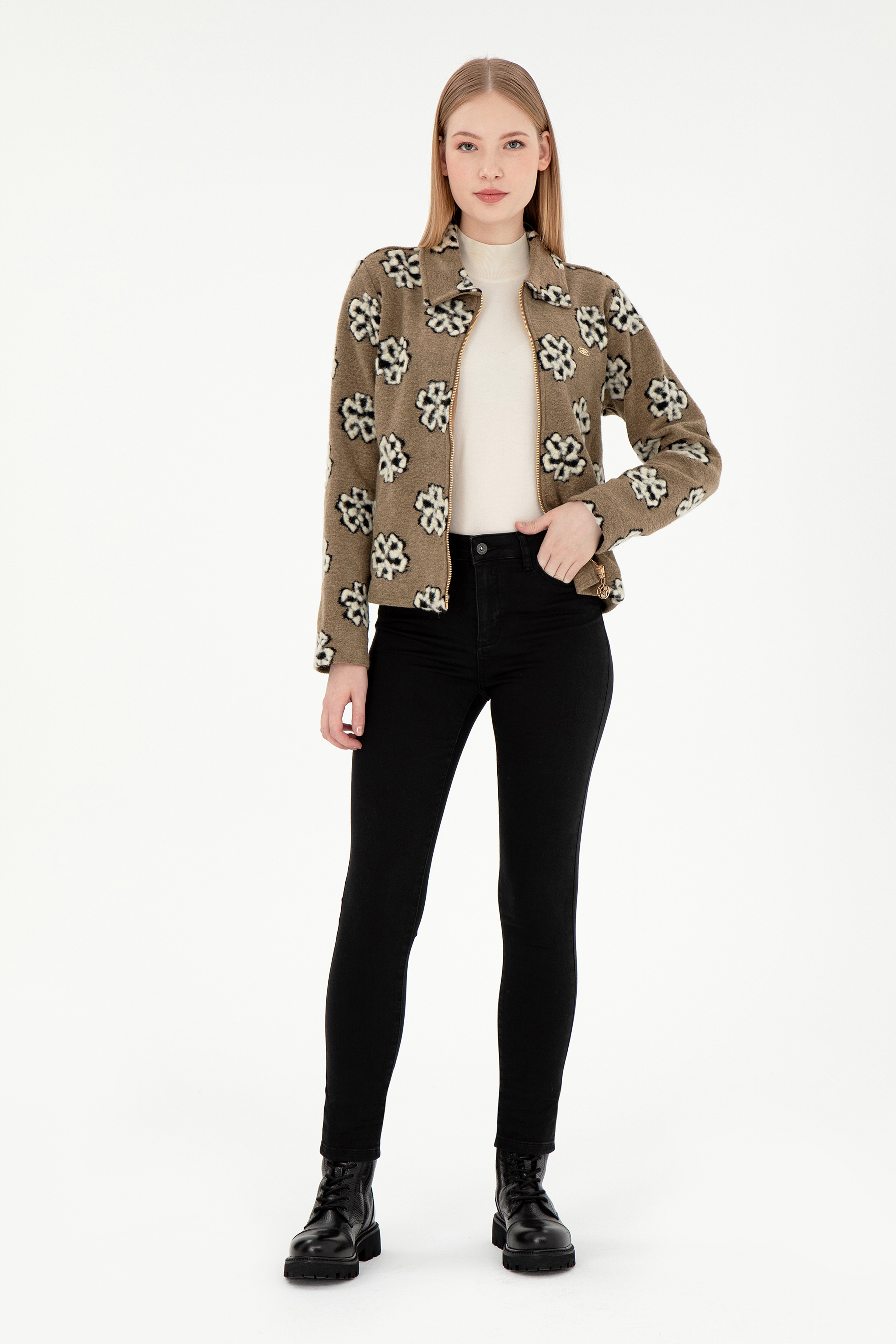 Kadın Siyah Toothpick Fit Jean Pantolon - Image 1