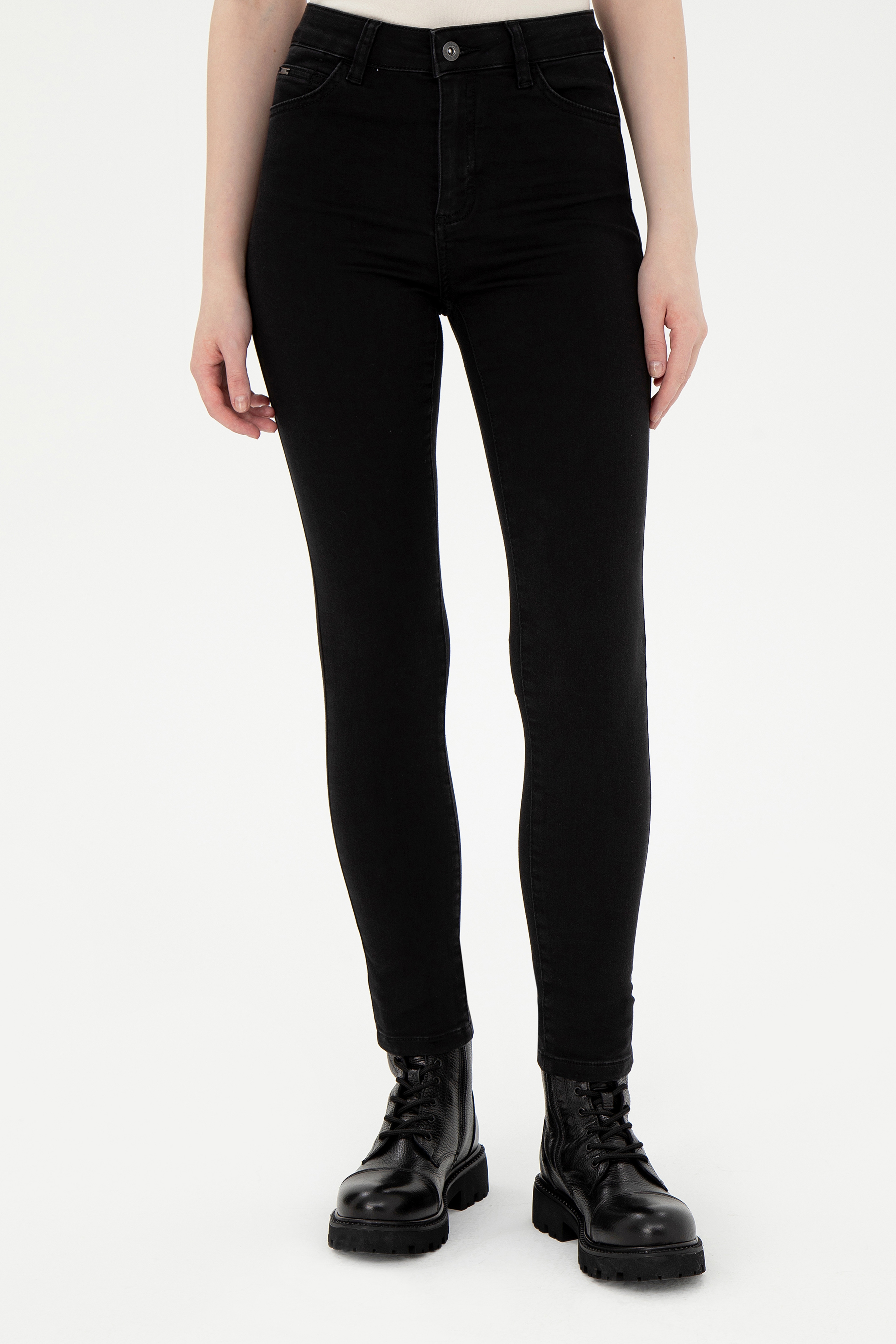 Kadın Siyah Toothpick Fit Jean Pantolon - Image 2
