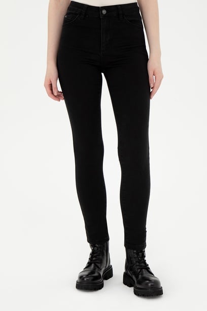 Kadın Siyah Toothpick Fit Jean Pantolon