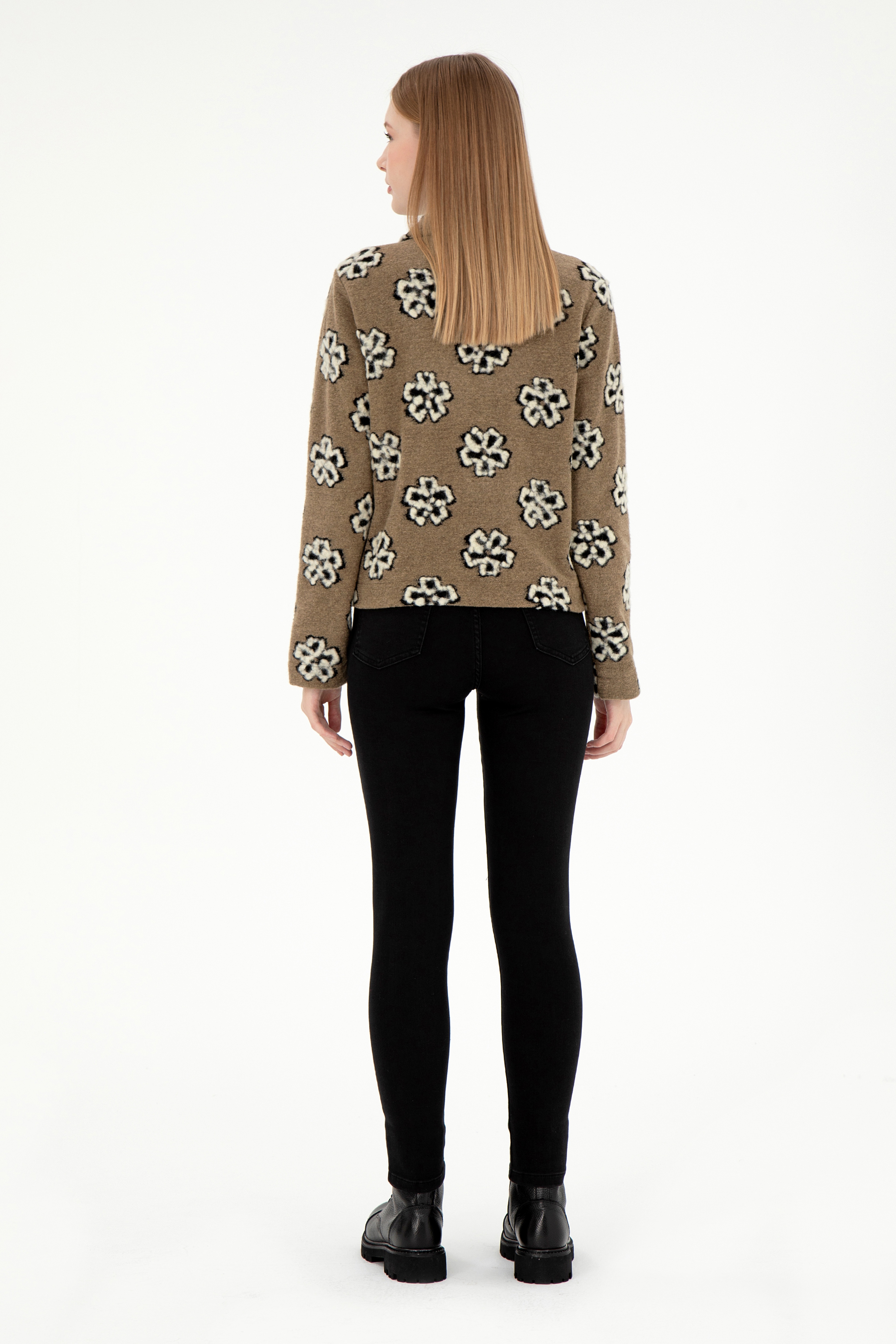 Kadın Siyah Toothpick Fit Jean Pantolon - Image 4