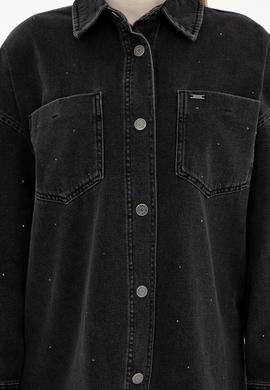 Kadın Siyah Jean Gömlek - 50295945014