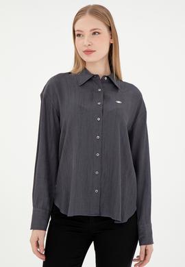 Kadın Antrasit Uzun Kollu Gömlek - 50293971018