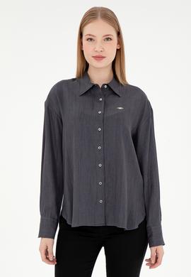 Kadın Antrasit Uzun Kollu Gömlek - 50293971018