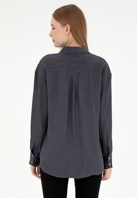 Kadın Antrasit Uzun Kollu Gömlek - 50293971018