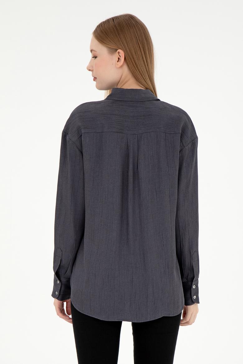 Kadın Antrasit Uzun Kollu Gömlek - 50293971018