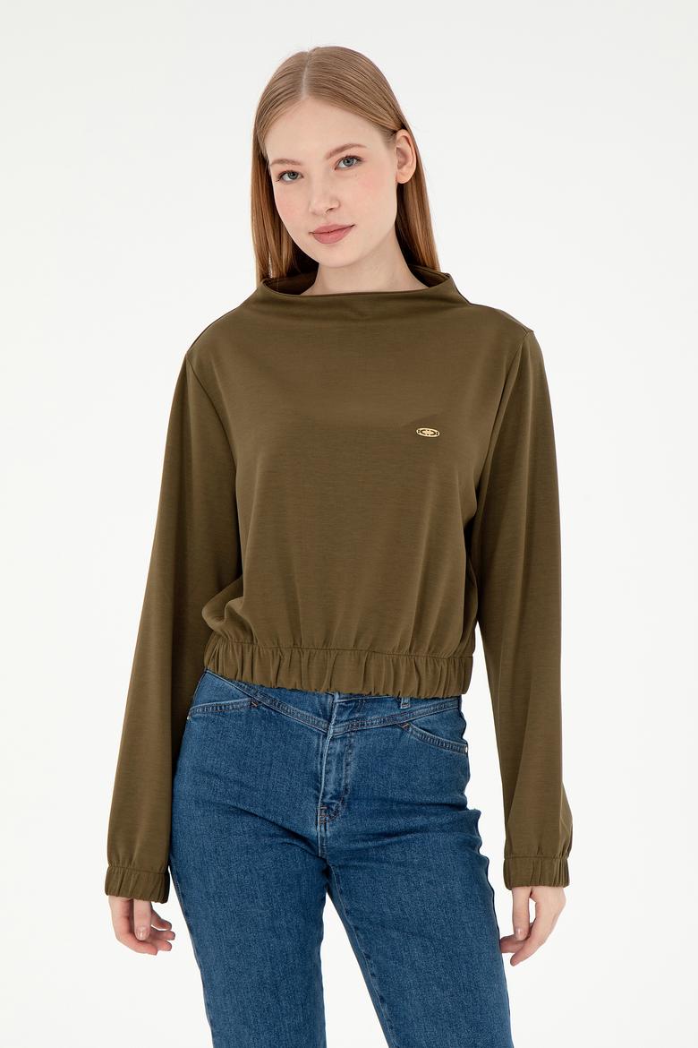 Kadın Haki Sweatshirt