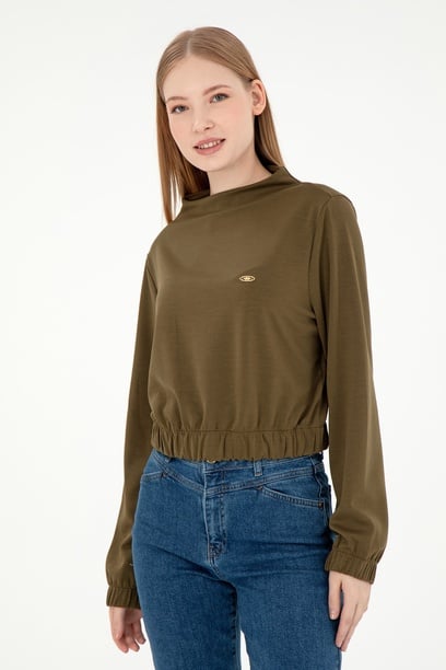 Kadın Haki Sweatshirt