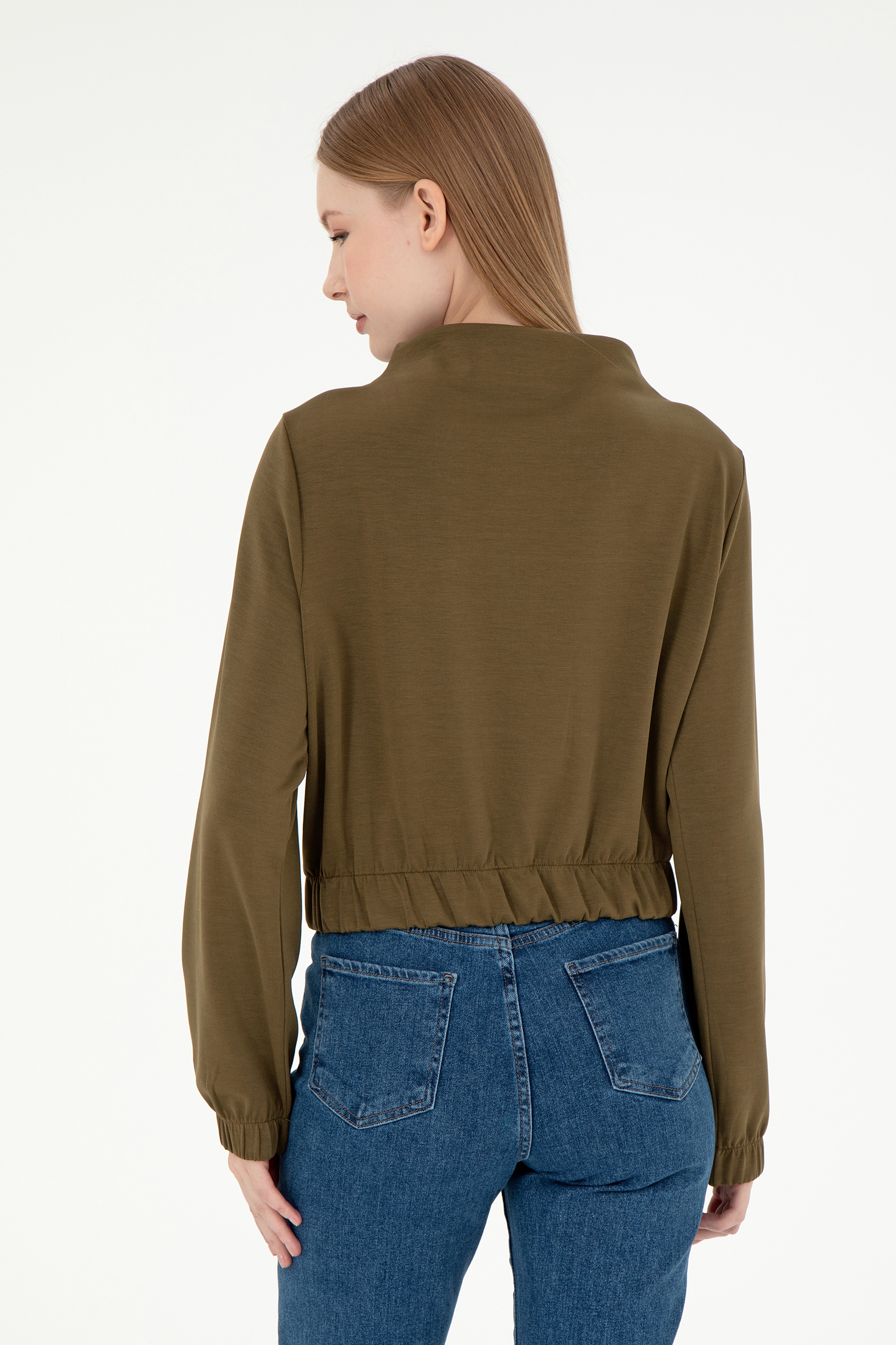 Kadın Haki Sweatshirt