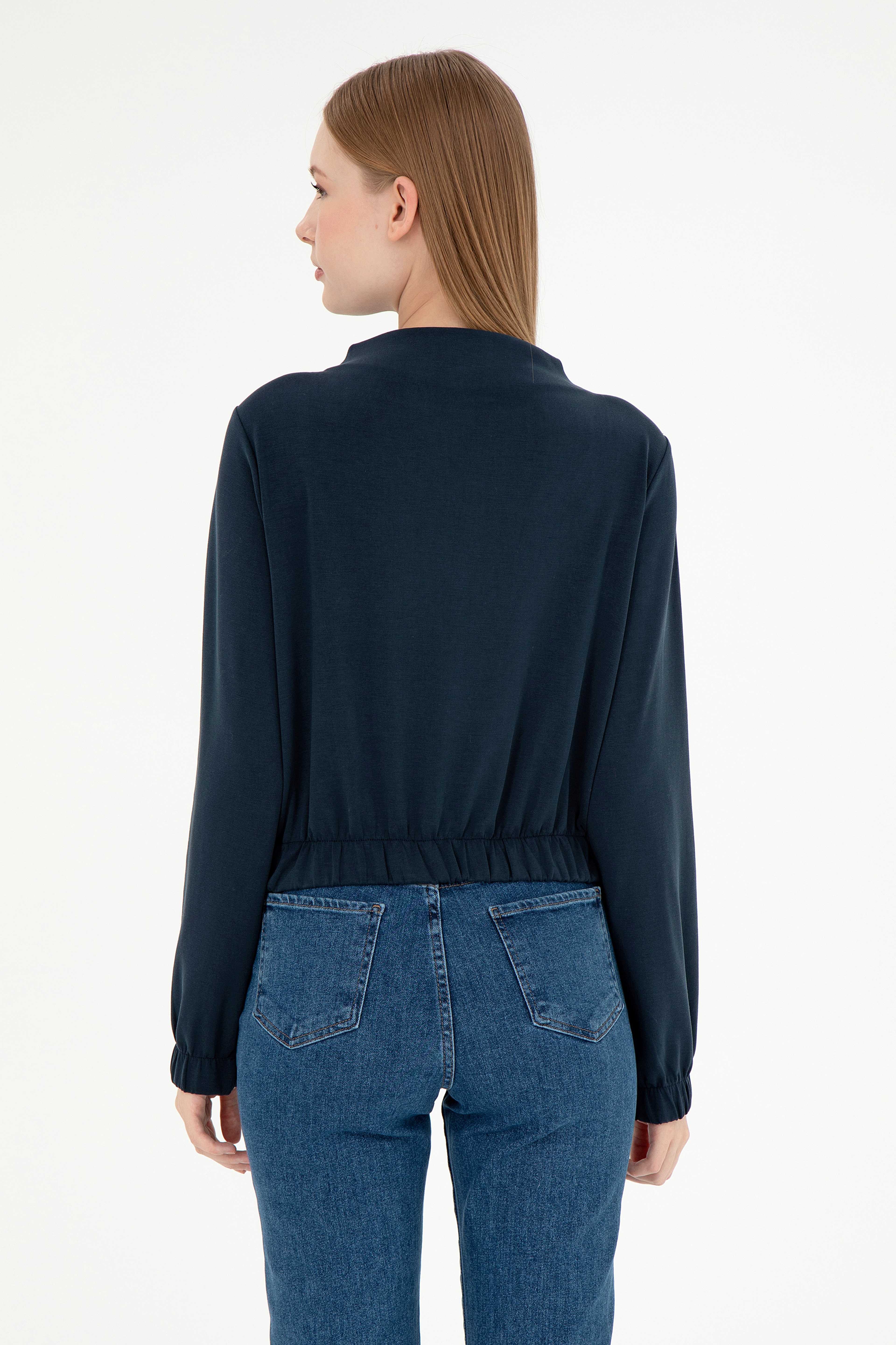 Kadın Lacivert Sweatshirt - Image 5