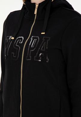 Kadın Siyah Kapüşonlu Fermuarlı Sweatshirt - 50300886023