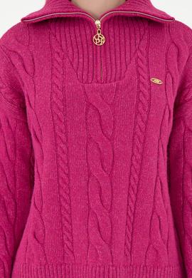 Kadın Pembe V Yaka Kazak - 50297118010