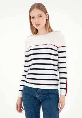 Kadın Krem Bisiklet Yaka Kazak - 50291573009