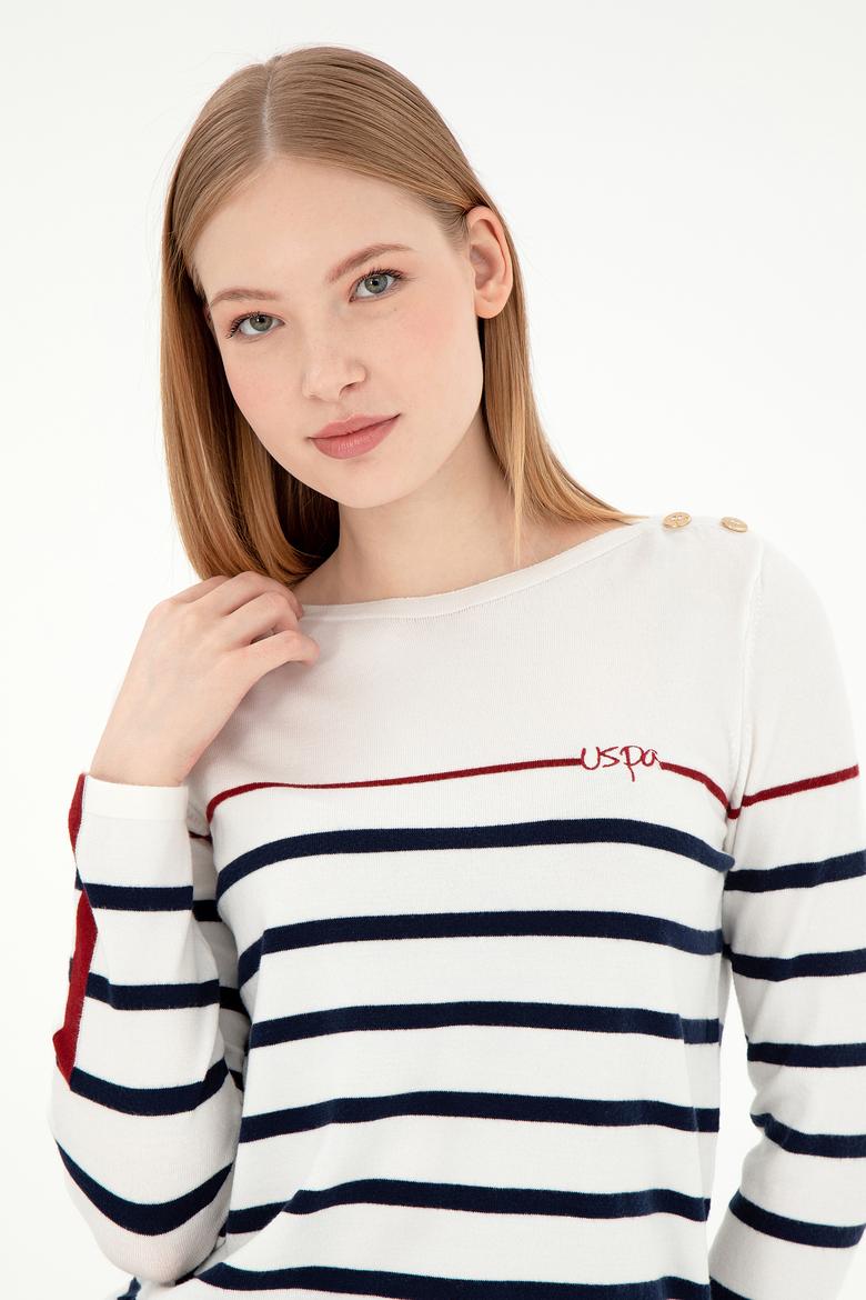 Kadın Krem Bisiklet Yaka Kazak - 50291573009